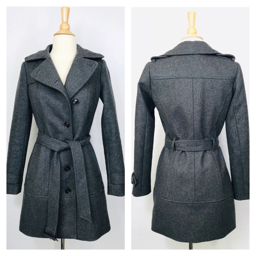 Banana Republic Charcoal Wool Peacoat Mid length